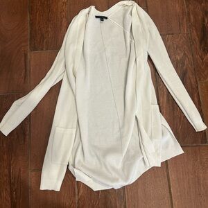 Cyrus size L long white waffle knit sweater